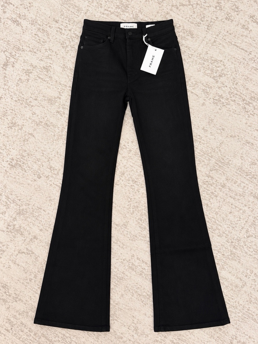 Frame Denim Black High-Rise Wide-Leg Jeans